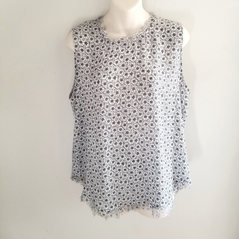 Short Sleeve Sheer Floral Blouse